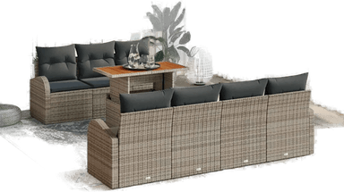 Vidaxl Hagesofa Set 8 pcs Grå