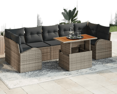 Vidaxl Hagesofa Set 8 pcs Grå