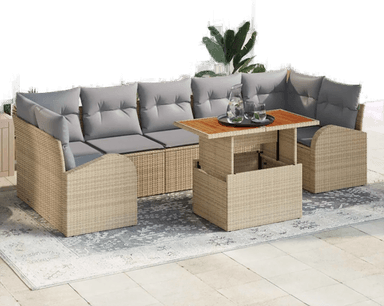 Vidaxl Hagesofa Set 8 pcs Beige
