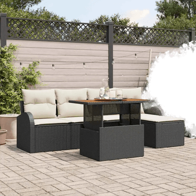 Vidaxl Hagesofa Set 6 pcs Svart