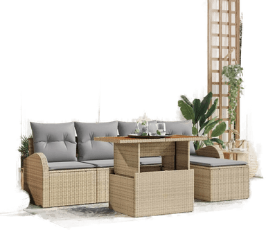 Vidaxl Hagesofa Set 6 pcs Beige