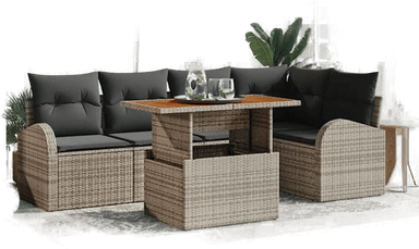 Vidaxl Hagesofa Set 6 pcs Grå