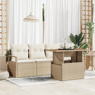 Vidaxl Hagesofa Set 5 pcs Beige