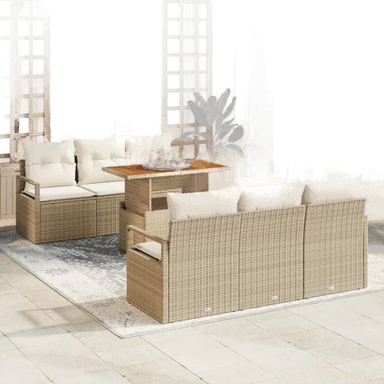 Vidaxl Hagesofa Set 7 pcs Beige