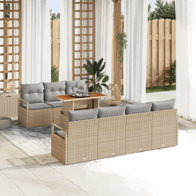 Vidaxl Hagesofa Set 8 pcs Beige