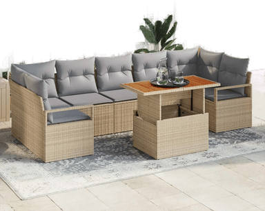 Vidaxl Hagesofa Set 8 pcs Beige