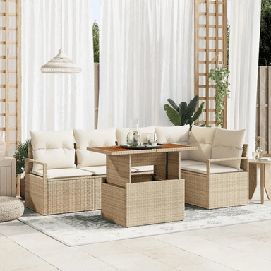 Vidaxl Hagesofa Set 6 pcs Beige