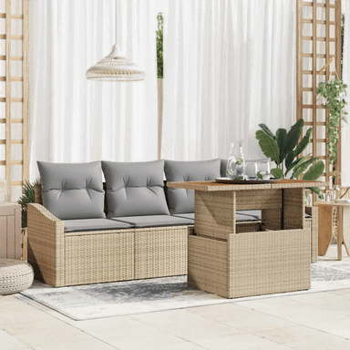 Vidaxl Hagesofa Set 5 pcs Beige