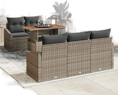 Vidaxl Hagesofa Set 6 pcs Grå