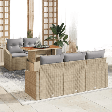 Vidaxl Hagesofa Set 6 pcs Beige