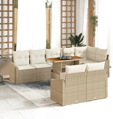 Vidaxl Hagesofa Set 9 pcs Beige