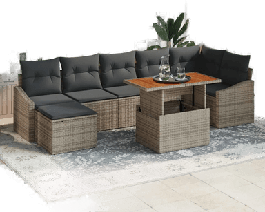 Vidaxl Hagesofa Set 8 pcs Grå