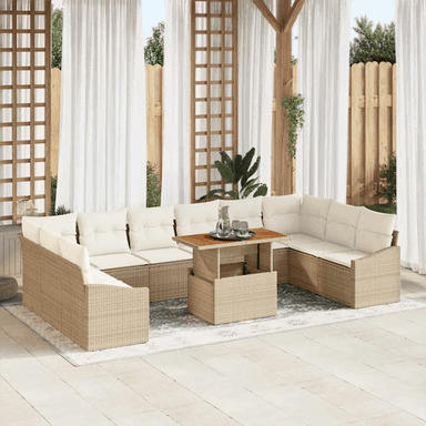Vidaxl Hagesofa Set 11 pcs Beige