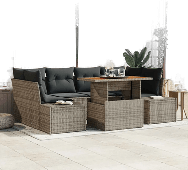 Vidaxl Hagesofa Set 7 pcs Grå