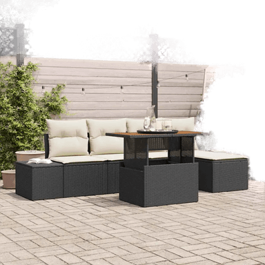 Vidaxl Hagesofa Set 6 pcs Svart