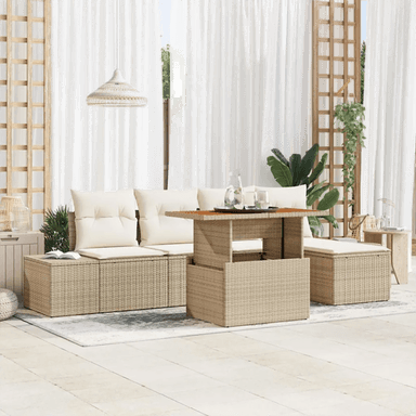 Vidaxl Hagesofa Set 6 pcs Beige