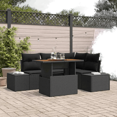 Vidaxl Hagesofa Set 5 pcs Svart