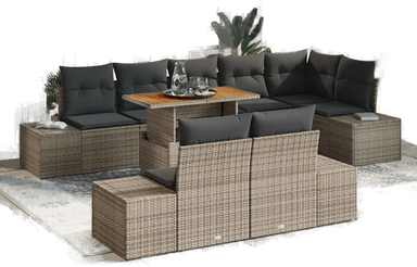Vidaxl Hagesofa Set 9 pcs Grå