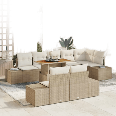Vidaxl Hagesofa Set 9 pcs Beige