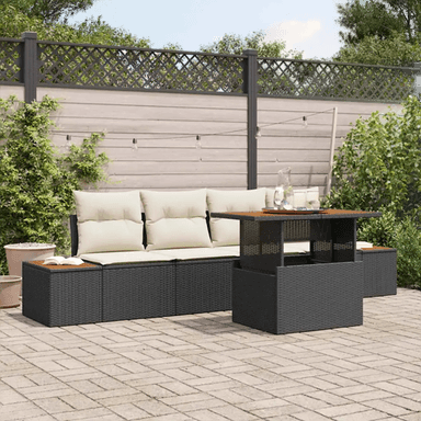 Vidaxl Hagesofa Set 5 pcs Svart