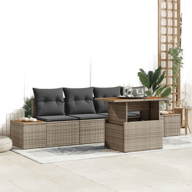 Vidaxl Hagesofa Set 5 pcs Grå