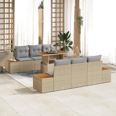 Vidaxl Hagesofa Set 7 pcs Beige