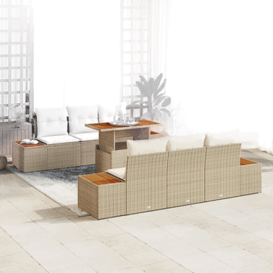 Vidaxl Hagesofa Set 7 pcs Beige