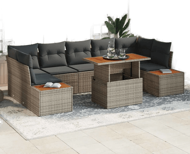 Vidaxl Hagesofa Set 8 pcs Grå