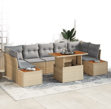 Vidaxl Hagesofa Set 8 pcs Beige
