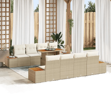 Vidaxl Hagesofa Set 9 pcs Beige