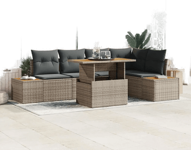 Vidaxl Hagesofa Set 6 pcs Grå