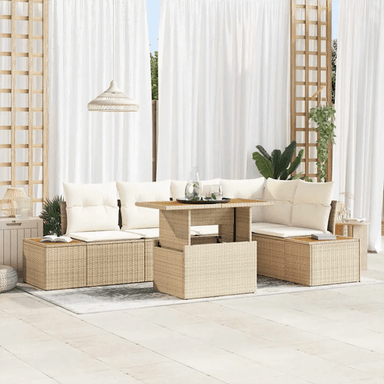 Vidaxl Hagesofa Set 6 pcs Beige