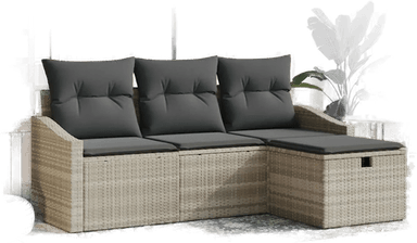 Vidaxl Sofa sett 4 pcs Lysegrå