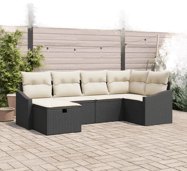 Vidaxl Sofa sett 6 pcs Svart og krem