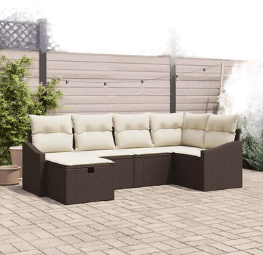 Vidaxl Sofa sett 6 pcs Brun og Krem