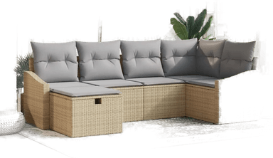 Vidaxl Sofa sett 6 pcs Beige og lys grå