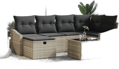 Vidaxl Sofa sett 7 pcs Lys grå