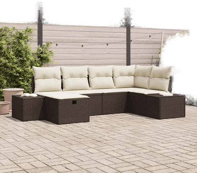 Vidaxl Hagesofa Set 6 pcs Brun