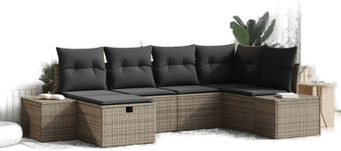 Vidaxl Hagesofa Set 6 pcs Grå