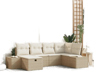 Vidaxl Hagesofa Set 6 pcs Beige