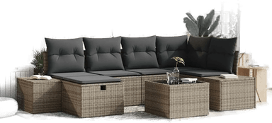 Vidaxl Hagesofa Set 7 pcs Grå