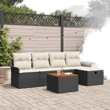 Vidaxl Hagesofa Set 6 pcs Svart