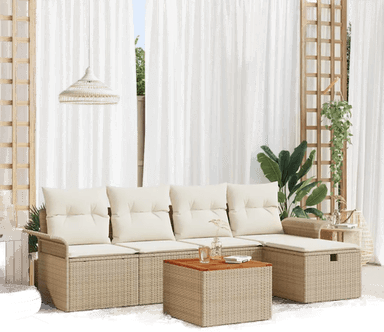 Vidaxl Hagesofa Set 6 pcs Beige