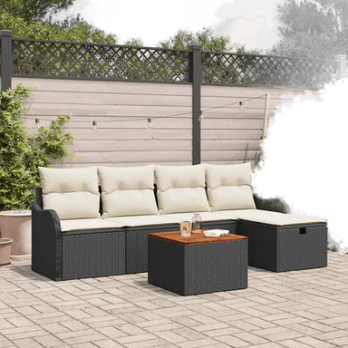 Vidaxl Hagesofa Set 6 pcs Svart