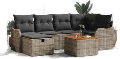 Vidaxl Hagesofa Set 7 pcs Grå