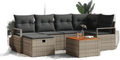 Vidaxl Hagesofa Set 7 pcs Grå