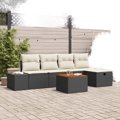 Vidaxl Hagesofa Set 6 pcs Svart