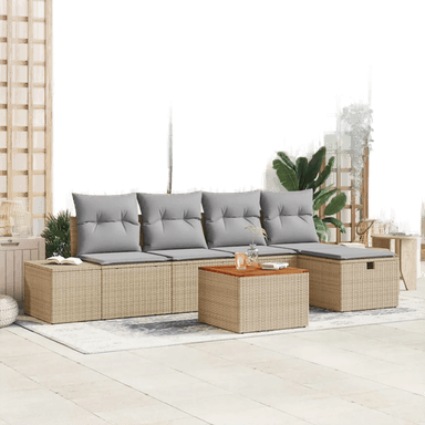 Vidaxl Hagesofa Set 6 pcs Beige
