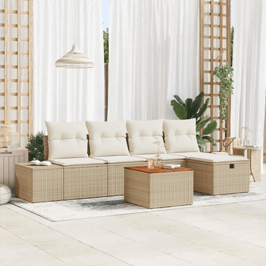 Vidaxl Hagesofa Set 6 pcs Beige