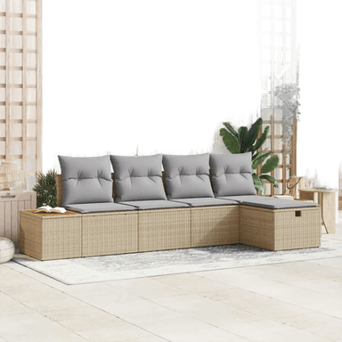 Vidaxl Hagesofa Set 5 pcs Beige